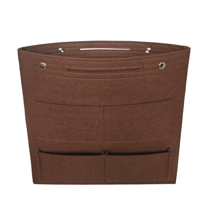 Vercord Extra Tall Felt Bag Organizer Vertical Height Design for Deep Tote and Backpack Bags Brown - Image 1